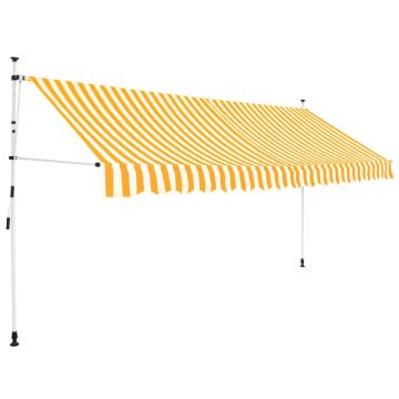 Gossi copertina retractabila manual, portocaliu si alb, 400 cm, dungi