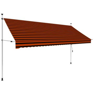 Gossi copertina retractabila manual, portocaliu si maro, 350 cm