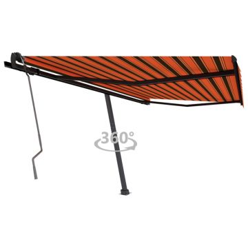Gossi copertina retractabila manual, portocaliu si maro, 450x350 cm