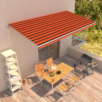 Gossi copertina retractabila manual, portocaliu si maro, 600 x 300 cm