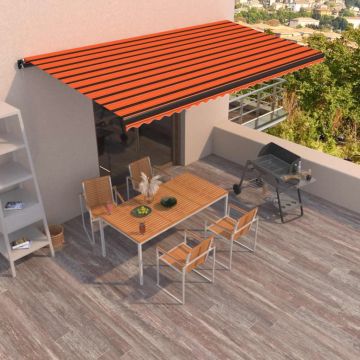 Gossi copertina retractabila manual, portocaliu si maro, 600x350 cm