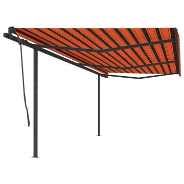Gossi copertina retractabila manual, stalpi, portocaliu/maro 6x3,5 cm