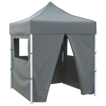 Gossi cort de petrecere pliabil cu 4 pereti, antracit, 2 x 2 m, otel