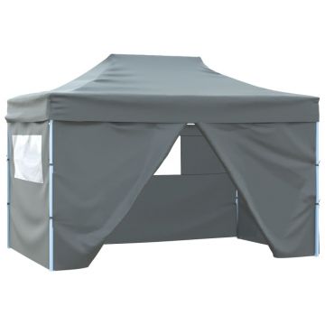 Gossi cort de petrecere pliabil cu 4 pereti, antracit, 3 x 4 m, otel