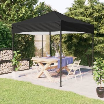 Gossi cort de petrecere pliabil, negru, 3x3 m