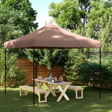 Gossi cort de petrecere pliabil pop-up, 292x292x315 cm, maro