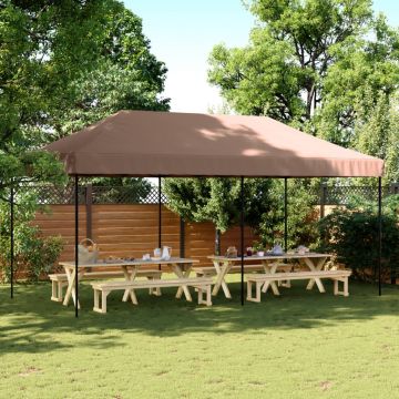 Gossi cort de petrecere pliabil pop-up, 580x292x315 cm, maro