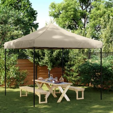 Gossi cort de petrecere pliabil pop-up, taupe, 292x292x315 cm