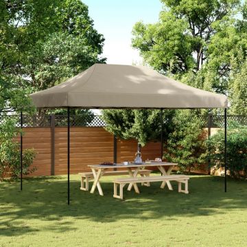 Gossi cort de petrecere pliabil pop-up, taupe, 440x292x315 cm