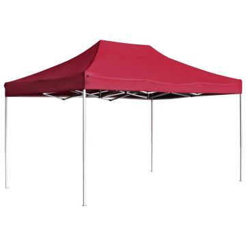 Gossi cort de petrecere pliabil profesional rosu vin 4,5x3 m aluminiu