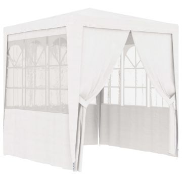 Gossi cort de petrecere profesional cu pereti, alb, 2 x 2 m, 90 g/m2
