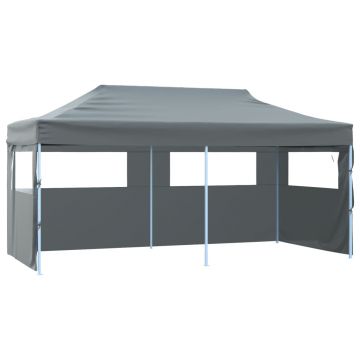 Gossi cort petrecere pliabil cu pereti laterali, antracit, 3 x 6 m