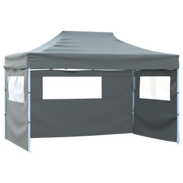 Gossi cort pliabil cu 3 pereti, 3 x 4,5 m, antracit
