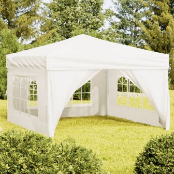Gossi cort pliabil pentru petrecere, pereti laterali, crem, 3x3 m