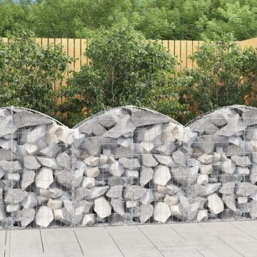 Gossi cos gabion arcuit, 100x30x80/100 cm, fier galvanizat