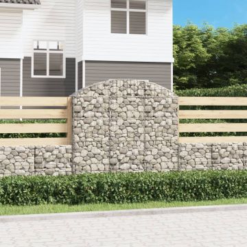 Gossi cos gabion arcuit, 150x30x140/160 cm, fier galvanizat
