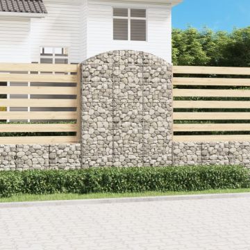 Gossi cos gabion arcuit, 150x30x200/220 cm, fier galvanizat
