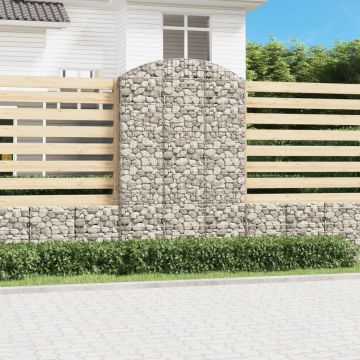 Gossi cos gabion arcuit, 150x30x220/240 cm, fier galvanizat