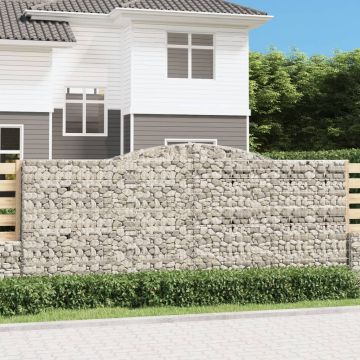 Gossi cos gabion arcuit, 400x30x160/180 cm, fier galvanizat