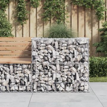 Gossi cos gabion, argintiu, 70x70x65 cm, fier galvanizat