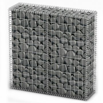 Gossi cos gabion cu capace, sarma galvanizata, 100 x 100 x 30 cm