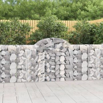 Gossi cosuri gabion arcuite 14 buc, 200x30x100/120 cm fier galvanizat