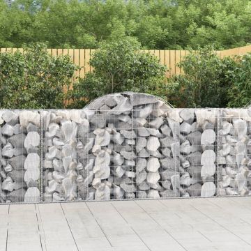 Gossi cosuri gabion arcuite 14 buc, 200x50x100/120cm, fier galvanizat
