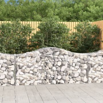 Gossi cosuri gabion arcuite 15 buc, 200x50x80/100 cm, fier galvanizat