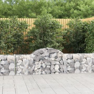 Gossi cosuri gabion arcuite 2 buc, 200x30x60/80 cm, fier galvanizat