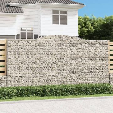 Gossi cosuri gabion arcuite, 2 buc 400x50x200/220 cm, fier galvanizat