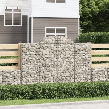 Gossi cosuri gabion arcuite 7 buc, 200x50x140/160 cm, fier galvanizat