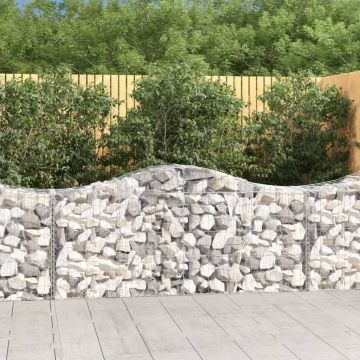 Gossi cosuri gabion arcuite 7 buc, 200x50x80/100 cm, fier galvanizat