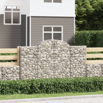 Gossi cosuri gabion arcuite 9 buc, 200x30x120/140 cm, fier galvanizat