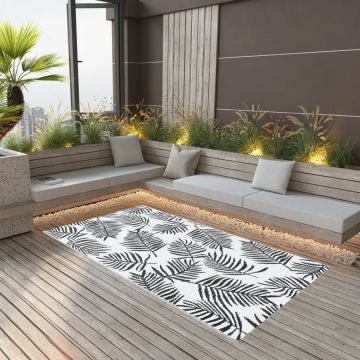 Gossi covor de exterior, alb si negru, 160x230 cm, pp