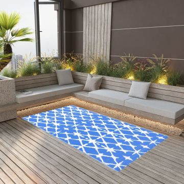 Gossi covor de exterior, albastru/alb, 120x180 cm, pp