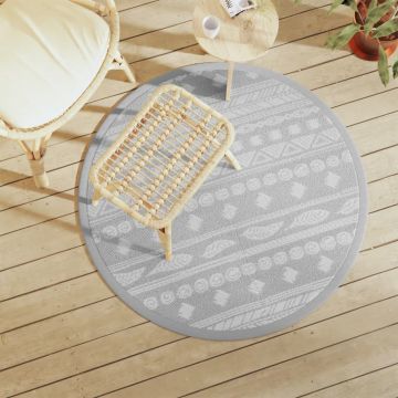 Gossi covor de exterior, gri, Ø120 cm, pp
