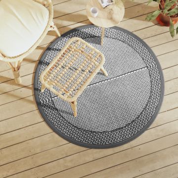 Gossi covor de exterior, gri, Ø120 cm, pp
