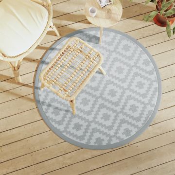 Gossi covor de exterior, gri, Ø120 cm, pp