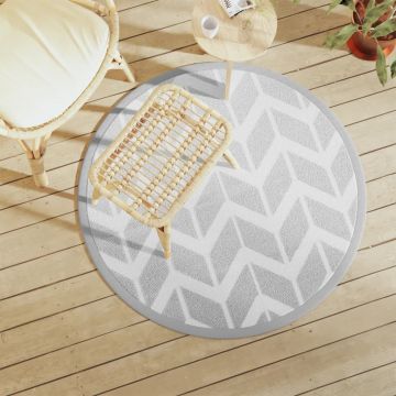 Gossi covor de exterior, gri, Ø120 cm, pp