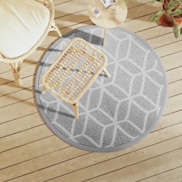 Gossi covor de exterior, gri, Ø120 cm, pp