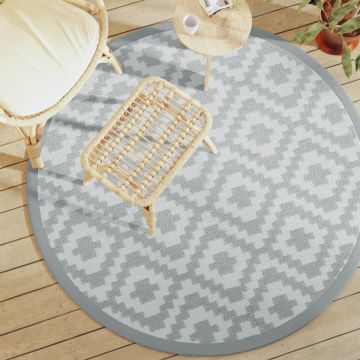 Gossi covor de exterior, gri, Ø160 cm, pp