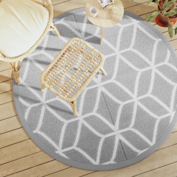 Gossi covor de exterior, gri, Ø160 cm, pp