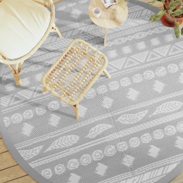 Gossi covor de exterior, gri, Ø200 cm, pp