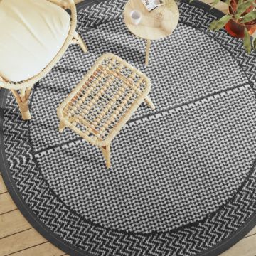 Gossi covor de exterior, gri, Ø200 cm, pp