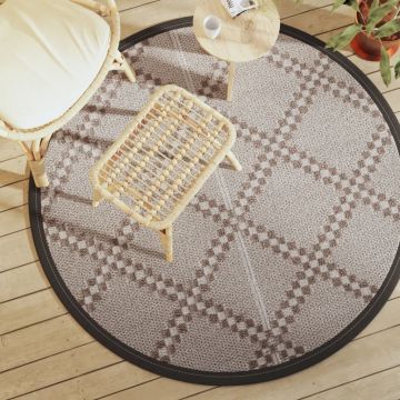 Gossi covor de exterior, maro, Ø160 cm, pp