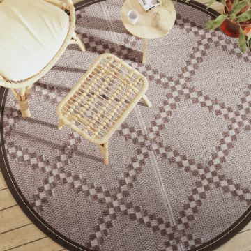 Gossi covor de exterior, maro, Ø200 cm, pp