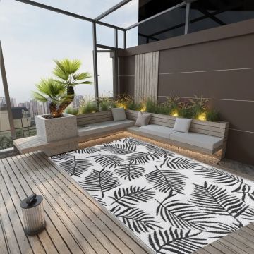 Gossi covor de exterior, negru, 140x200 cm, pp