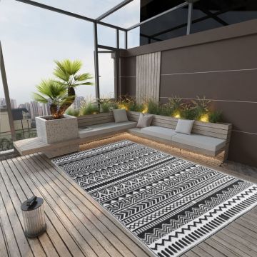 Gossi covor de exterior, negru, 190x290 cm, pp