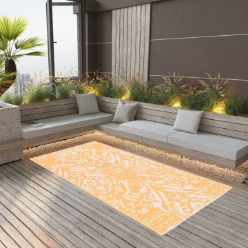 Gossi covor de exterior, portocaliu/alb, 160x230 cm, pp