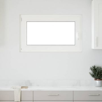 Gossi fereastra de subsol „risor” 100x60 cm rabatabil din stanga alb